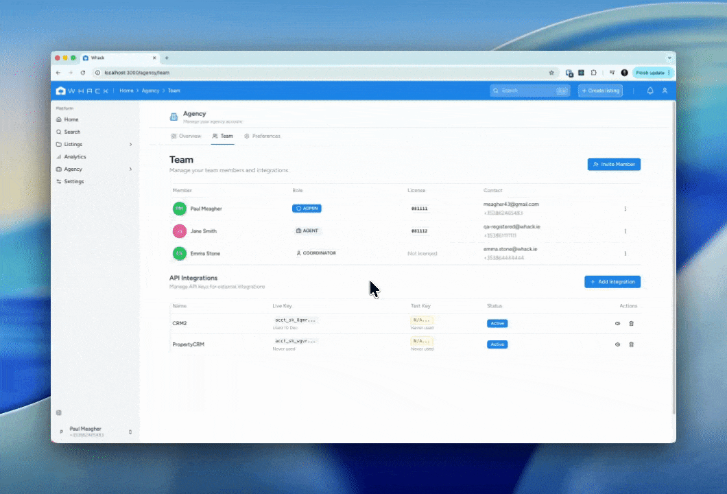 How to get API keys from the dashboard